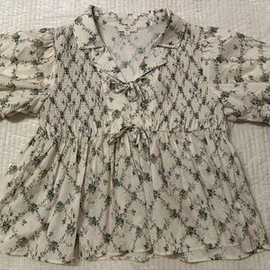 Floral Cream Women's Top